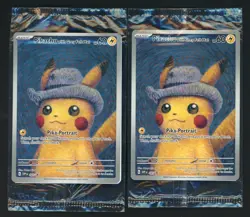 Lot of (2) Pokemon x Van Gogh Pikachu with Grey Felt Hat Sealed Promos - Image 1