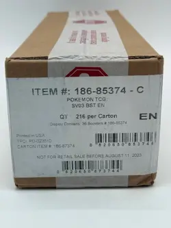 Pokemon Scarlet & Violet Obsidian Flames Booster 6-Box Case SEALED - Image 1