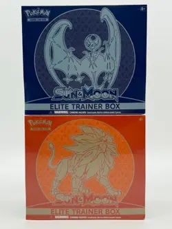 Lot of (2) Pokemon TCG Sun & Moon Solgaleo & Lunala Elite Trainer Boxes SEALED - Image 1