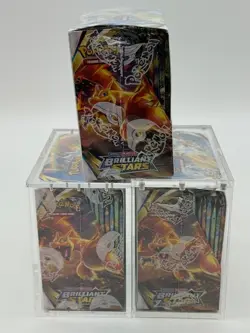 Lot of (3) Pokemon Brilliant Stars Booster Boxes SEALED w/ 2 Acrylic Cases - Image 4