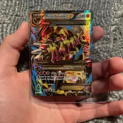 Primal Groudon EX Trading Card Holo Rare Pokemon Card Moderate Wear - Image 1