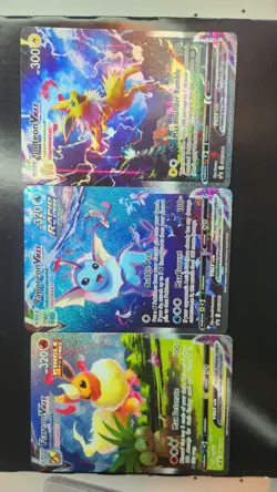 Pokemon TCG Sword&Shield Flareon Vaporeon Jolteon VMAX 3-Card Set NM - Image 1
