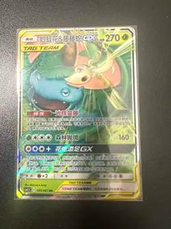 Pokemon Venusaur & Snivy GX 001/061 CSM2.5C Chinese RR Tag Team Holo - Image 1
