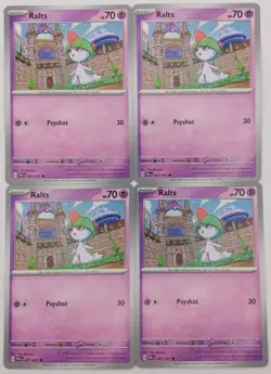 x4 Pokemon Ralts 027/091 Paldean Fates Playset Regular NM - Image 1