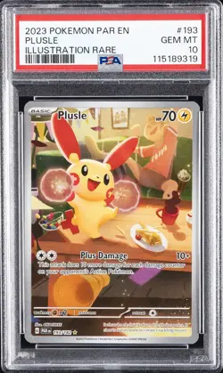 2023 POKEMON PAR EN-PARADOX RIFT ILLUSTRATION RARE #193 PLUSLE PSA 10 - Image 1