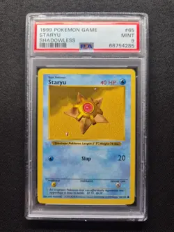 PSA 9 Staryu Base Set Shadowless Pokemon TCG 65/102 - Image 1