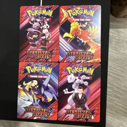 Destined Rivals Build Battle all 4 Trainer Tip Cards includes team rocket grunt. - Image 1