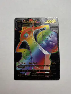 Black Foil Aegislash VMAX Rainbow Fan Art Display Card NM - Image 1