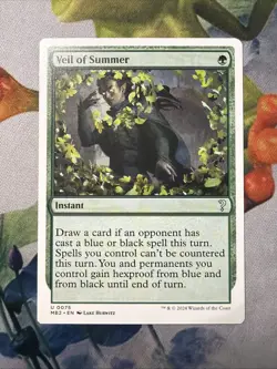 1x Veil of Summer-NM- (White Border) Mystery Booster 2- Mtg Magic The Gathering - Image 1