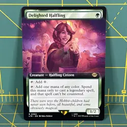 MTG Delighted Halfling Lord of the Rings Magic the Gathering Rare Extended Art - Image 1