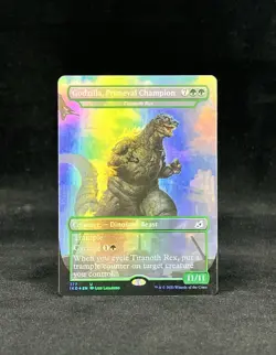 Godzilla Primeval Champion (Titanoth Rex) Foil Borderless Ikoria MTG - Image 1