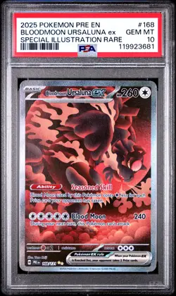 2025 POKEMON PRE EN-PRISMATIC EVOLUTIONS #168 BLOODMOON URSALUNA EX PSA 10 - Image 1