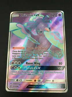 Oricorio GX FULL ART ULTRA RARE 217/236 Pokemon SM Cosmic Eclipse TCG Holo 2019 - Image 1