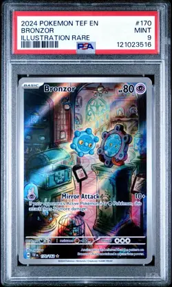 2024 POKEMON TEF EN-TEMPORAL FORCES ILLUSTRATION RARE #170 BRONZOR PSA 9 - Image 1