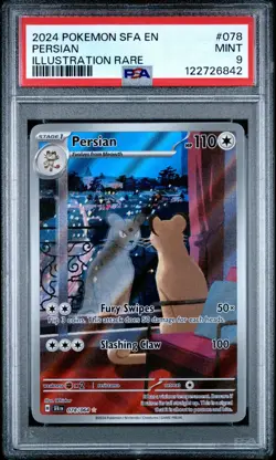 Pokemon TCG Persian Illustration Rare Shrouded Fable 78/64 PSA 9 - Image 1