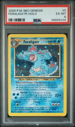 2000 POKEMON NEO GENESIS #5 FERALIGATR-HOLO PSA 6 - Image 1