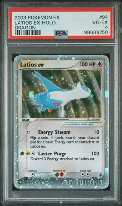 2003 POKEMON EX DRAGON #94 LATIOS EX-HOLO PSA 4 - Image 1