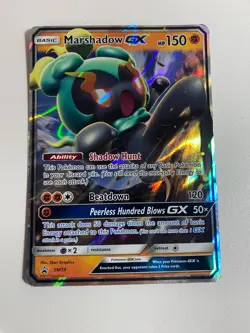 Pokemon TCG SM59 Marshadow GX Basic Holo Black Star Promo Good Condition - Image 1
