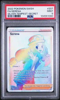 2022 POKEMON SWORD & SHIELD SILVER TEMPEST SECRET #207 FULL ART/SERENA PSA 9 - Image 1