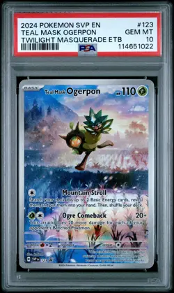 2024 POKEMON SVP EN-SV BLACK STAR PROMO #123 TEAL MASK OGERPON PSA 10 - Image 1