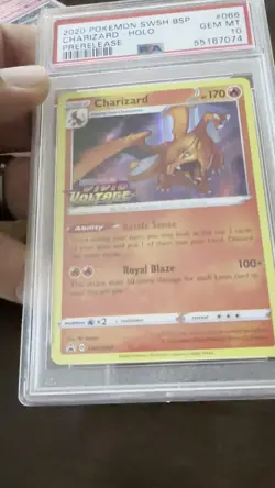 Pokemon TCG Charizard V Sword & Shield Prerelease Promo SWSH066 PSA 10 - Image 2