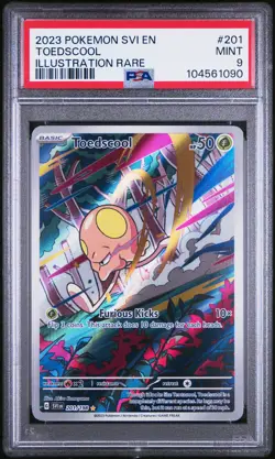 2023 POKEMON SVI EN-SCARLET & VIOLET ILLUSTRATION RARE #201 TOEDSCOOL PSA 9 - Image 1