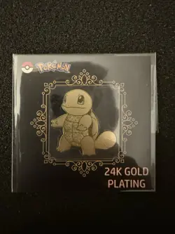 Pokemon Gold Plated 24K Gold Squirtle Sticker In Mint Condition - Image 1
