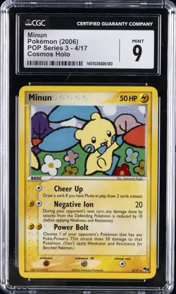 2006 POKEMON POP SER COSMOS HOLO #4 MINUN CGC 9 - Image 1