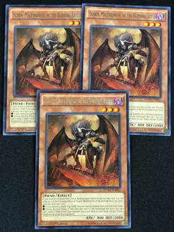 YUGIOH SCARM, MALEBRANCHE OF THE BURNING ABYSS DUEA-EN082 1ST RARE X3 (NM) - Image 1