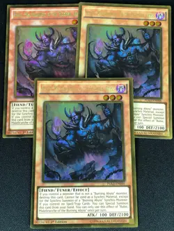 YUGIOH RUBIC MALEBRANCHE OF THE BURNING ABYSS PGL3-EN046 1ST GOLD X3 (NM) - Image 1