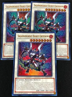 YUGIOH SALAMANGREAT BURST GRYPHON LD10-EN004 1ST ULTRA X3 (NM) - Image 1