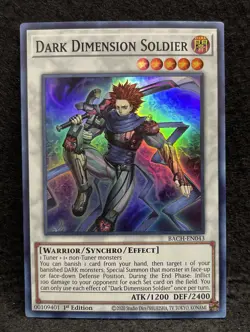 Yu-Gi-Oh! TCG, Dark Dimension Soldier, BACH-EN043 1st Ed. Super Rare Holo - Image 1