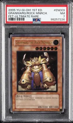 2005 YU-GI-OH! FET-FLAMING ETERNITY #EN009 GRANMARG THE ROCK MONARCH PSA 7 - Image 1