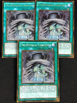 YUGIOH THE MONARCHS STORMFORTH PGL3-EN085 1ST GOLD X3 NM - Image 1