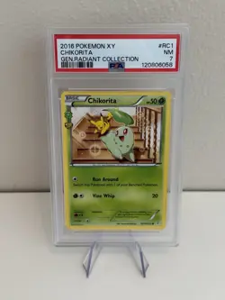 Pokemon Chikorita RC1/RC32 Radiant Collection Generations PSA 7 Trading Card TCG - Image 1