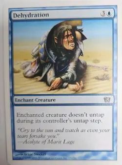 MTG Magic The Gathering Card Dehydration Enchant Creature Blue 8th Edition - Image 1