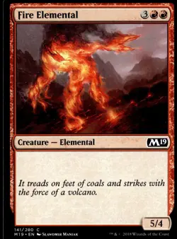 Fire Elemental Core Set 2019 #141 MTG TCG - Image 1