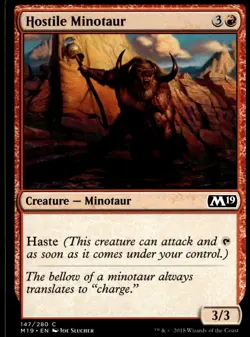 Hostile Minotaur Core Set 2019 #147 MTG TCG - Image 1