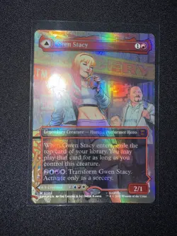 Gwen Stacy / Ghost-Spider 0202 Foil Borderless Marvel's Spider-man SPM MTG NM - Image 1