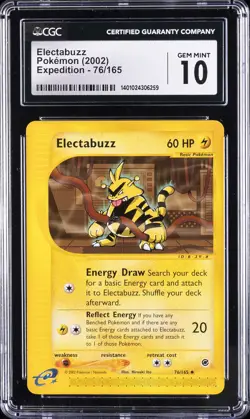 2002 POKEMON EXPEDITION #76 ELECTABUZZ CGC 10 GEM MINT - Image 1