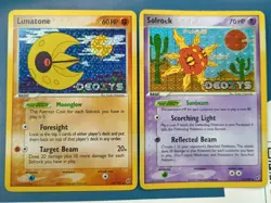 Pokemon Cards Ex Deoxys Lunatone 36/107 & Solrock 47/107 Reverse Holo Stamped - Image 1