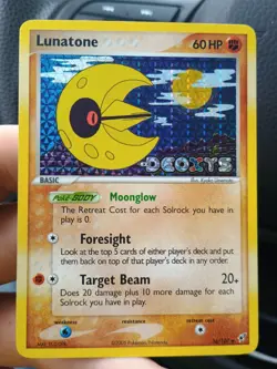 Pokemon Cards Ex Deoxys Lunatone 36/107 & Solrock 47/107 Reverse Holo Stamped - Image 2