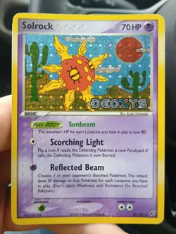 Pokemon Cards Ex Deoxys Lunatone 36/107 & Solrock 47/107 Reverse Holo Stamped - Image 4