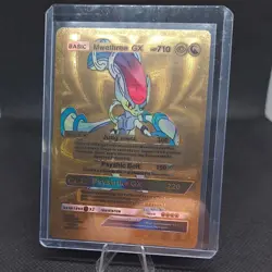 Pokemon Mwethree (Mewthree) GX 710hp Gold Foil Fan Art Collector Card TCG - Image 1