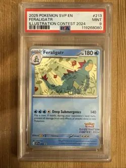 Feraligatr SVP213 Black Star Promo Illustration Contest 2024 Pokemon Card PSA 9 - Image 1