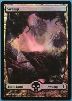 Swamp (241) FOIL Zendikar PLD Extended / Full Art CARD (211346) ABUGames - Image 1