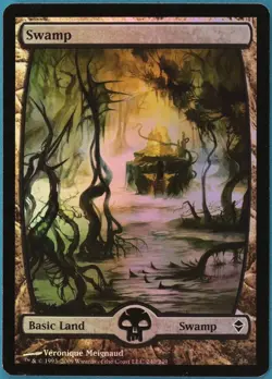 Swamp (240) FOIL Zendikar PLD Extended / Full Art CARD (123943) ABUGames - Image 1