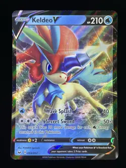 Keldeo V 053/202 Sword & Shield Base Ultra Rare Holo Card Pokemon TCG NM - Image 1