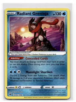 Radiant Greninja - 046/189 - Pokemon Astral Radiance Radiant Rare Card NM - Image 1