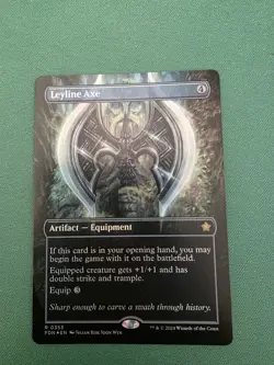 Leyline Axe Borderless Foundations Foil MTG 353 NM - Image 1